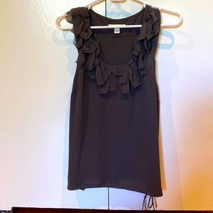 Charcoal Gray Silk Top